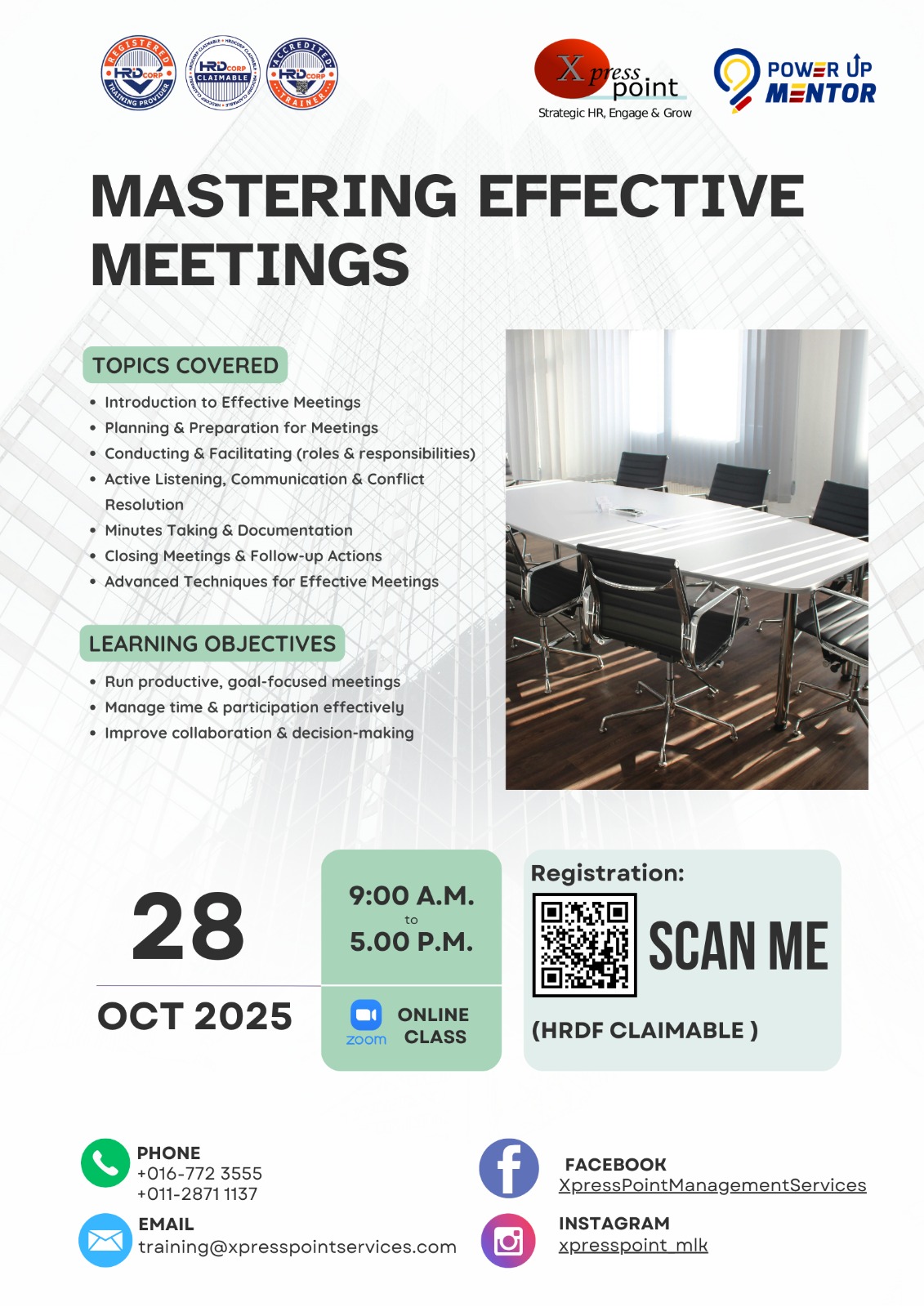 📌 Mastering Effective Meetings (Online Training) Poster