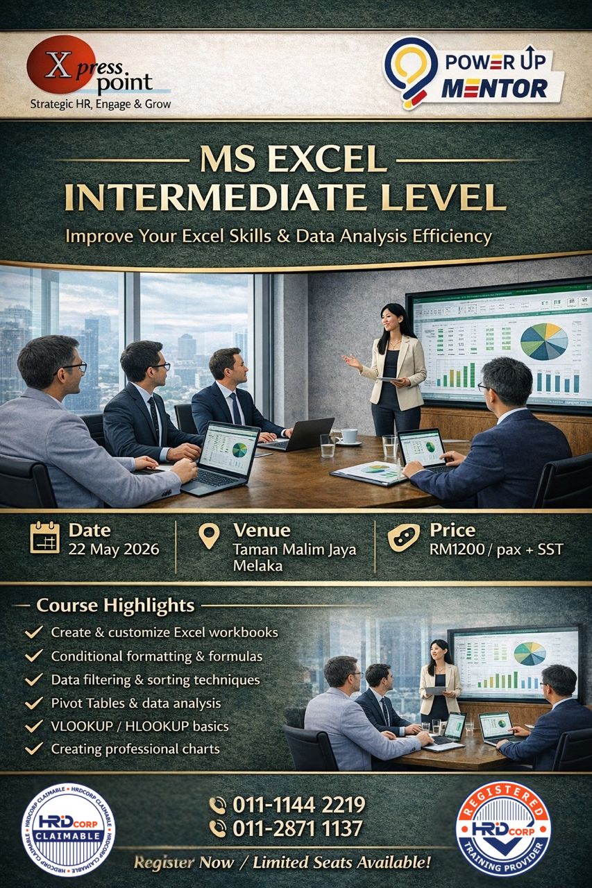 MS Excel Intermediate Level Poster