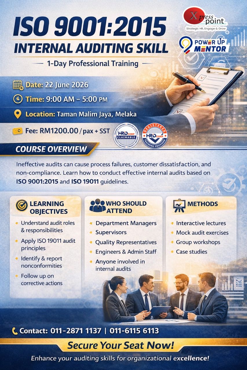 ISO 9001:2015 Internal Auditing Skill Training Poster