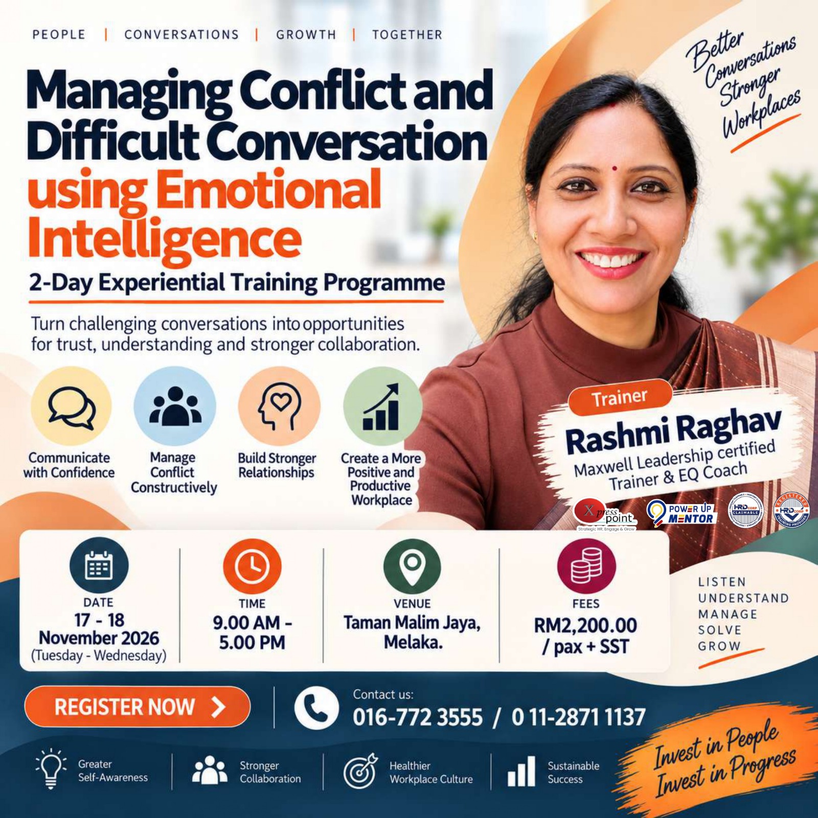 🔥 MANAGING CONFLICT & DIFFICULT CONVERSATIONS USING EMOTIONAL INTELLIGENCE Poster